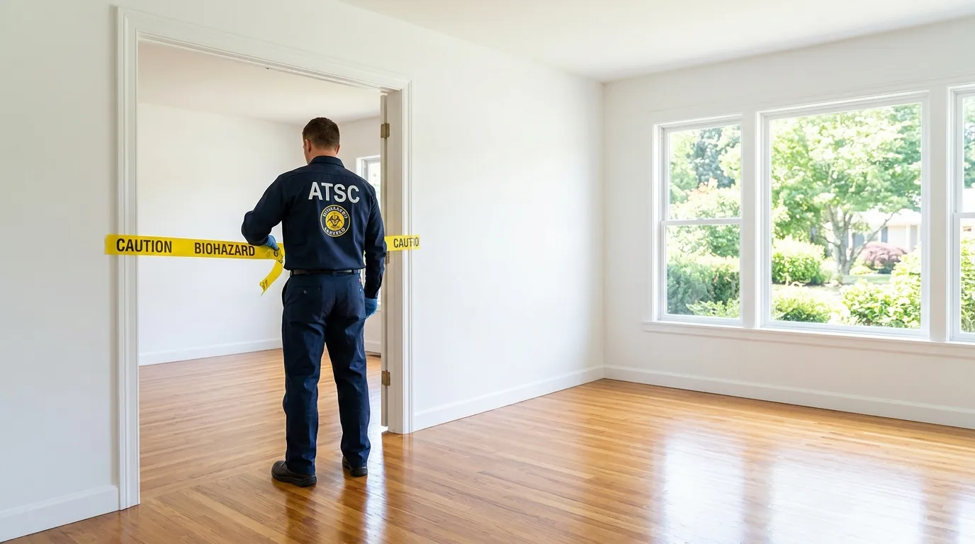 Certified biohazard cleanup crew performing Decomposition Cleanup in Golden Gate